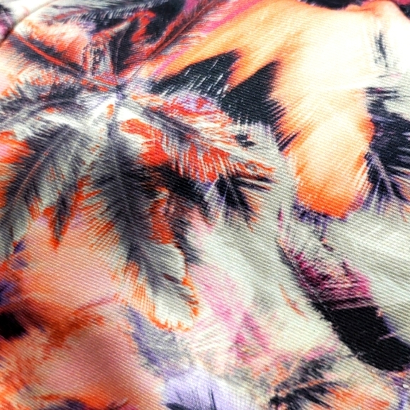 St. Even Sunset Palm Print Halter Bikini Top Size 34 w/Ruched Front Bottom SZ M - Picture 7 of 12